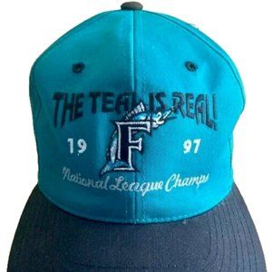 Vintage Florida Marlins Snapback Hat MLB The Teal is Real 1997 National Champs
